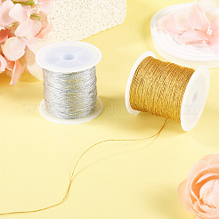 2 Rolls 2 Colors 6-Ply Round PET Metallic Thread&nbsp;MCOR-TA0001-03B