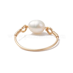 Potato Natural Cultured Freshwater Pearl Beads Finger Rings&nbsp;RJEW-JR00791-01