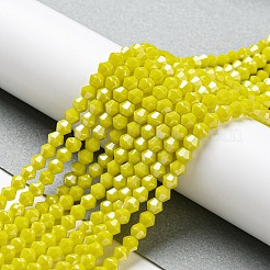 Opaque Solid Color Electroplate Glass Beads Strands&nbsp;GLAA-F029-P4mm-C05