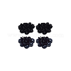 4Pcs 2 Colors Flower Velvet with Rhinestone Shoe Decorations&nbsp;DIY-FG0006-43