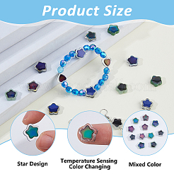 60Pcs 5 Colors Two Tone Glass Beads&nbsp;GLAA-HS0001-17