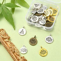 30Pcs 5 Styles Tibetan Style Alloy Pendants&nbsp;FIND-YW0003-34