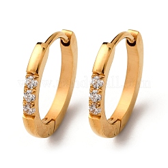 304 Stainless Steel Clear Cubic Zirconia Hoop Earrings&nbsp;EJEW-D331-18C-G