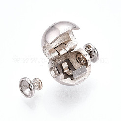 925 Sterling Silver Micro Pave Clear Cubic Zirconia European Clasps&nbsp;STER-T007-140P