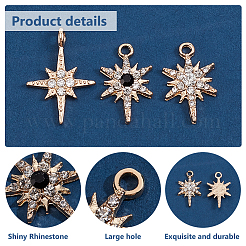 60Pcs 3 Styles Alloy Rhinestone Pendants&nbsp;FIND-PH0020-28