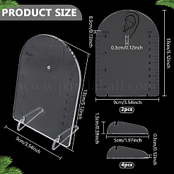 Arch Shaped Acrylic Slant Back Earring Display Stands with Scale&nbsp;EDIS-FG0001-74