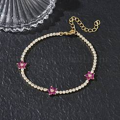 Brass Micro Pave Cubic Zirconia Tennis Bracelets for Women&nbsp;KK-D112-03G