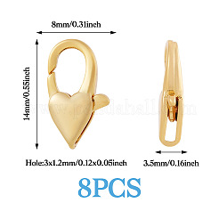 8Pcs Brass Heart Lobster Claw Clasps&nbsp;KK-TA0002-71