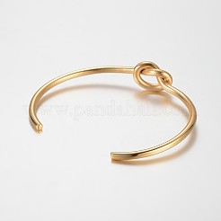 Unique Design 304 Stainless Steel Cuff Bangles&nbsp;LS-BJEW-K105-07G