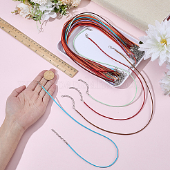 50Pcs 2.5MM Flat Faux Suede Cord Necklace Making with Alloy Lobster Claw Clasps and Iron End Chains&nbsp;DIY-BM0002-41