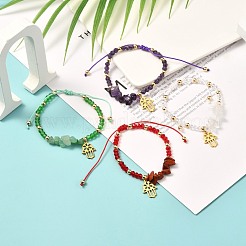 Hamsa Hand /Hand of Miriam Charm Braided Bead Bracelet&nbsp;BJEW-JB06933