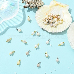 30Pcs 2 Colors Natural Cultured Freshwater Pearl Pendants&nbsp;PALLOY-YW00232