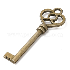 Tibetan Style Alloy Skeleton Key Big Pendants&nbsp;TIBEP-Q035-39AB-NR