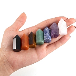 Point Tower Natural Gemstone Hexagonal Prism Chakra Healing Stone Wands&nbsp;PW-WG40392-01
