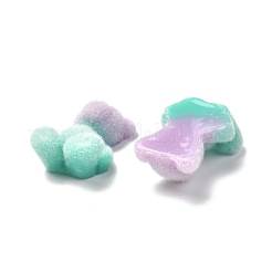 Two Tone Flocky Resin Cabochons&nbsp;RESI-F026-01B