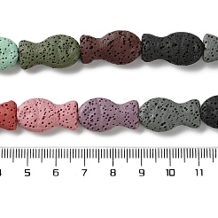 Fish Dyed Natural Lava Rock Beads Strands&nbsp;G-O126-01A-14
