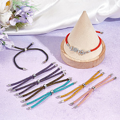 10Pcs 10 Colors Adjustable Nylon Cord Slider Bracelet Making&nbsp;MAK-UN0001-56