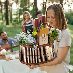 Foldable Bamboo Baskets&nbsp;AJEW-DC0003-90