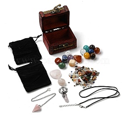 7 Chakra Natural Gemstone Healing Stones Sets&nbsp;G-PW0007-127
