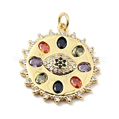Brass Micro Pave Cubic Zirconia Pendants&nbsp;KK-E015-16G