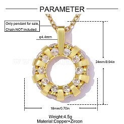 Brass Micro Pave Clear Cubic Zirconia Pendants&nbsp;CU-OY001-65G