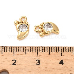Brass Cubic Zirconia Charms&nbsp;KK-D300-06G