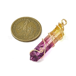 Two Tone Natural Dyed Quartz Pendants&nbsp;PALLOY-JF02800-01