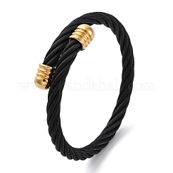 304 Stainless Steel Torque Bangles for Women Men&nbsp;BJEW-G584-18G-01