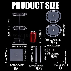 2-Tier Round Acrylic Sun Glasses Storage Display Stands&nbsp;ODIS-WH0079-050