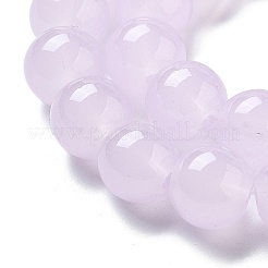 Imitation Jade Glass Round Beads Strands&nbsp;GLAA-A016-01B