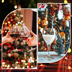 12Pcs Christmas Theme Tibetan Style Alloy & Glass Pendants Wine Glass Charms&nbsp;AJEW-SC0002-02