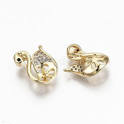 Brass Micro Pave Clear Cubic Zirconia Peg Bails Charms&nbsp;LS-KK-R117-010-NF