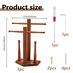 Baseball Wooden Jewelry Ring Display Tower Stands&nbsp;ODIS-WH0086-223A