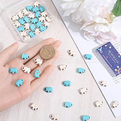 80Pcs 2 Colors Dyed Synthetic Turquoise Beads&nbsp;G-SC0002-56