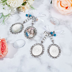 Tibetan Style Alloy Oval Pendant Cabochon Settings&nbsp;PALLOY-AB00008