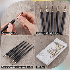 Wooden Dipped Pen&nbsp;AJEW-WH20004-11