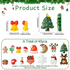 45Pcs 15 Styles Christmas Opaque Resin Cabochons&nbsp;RESI-YW0001-99