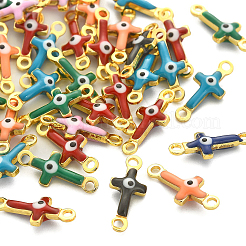 50Pcs Brass Enamel Connector Charms&nbsp;KK-CJ0001-82