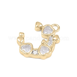 Valentine's Day Brass Micro Pave Clear Cubic Zirconia Pendants&nbsp;KK-D225-11G