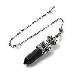 Natural Mixed Stone Faceted Bullet Pointed Dowsing Pendulums&nbsp;G-B149-14AS