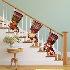 3Pcs 3 Style Christmas Socks Gift Bags&nbsp;HJEW-SZ0001-10