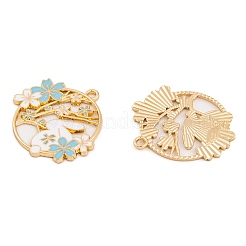 Rack Plating Alloy Enamel Pendants&nbsp;FIND-A040-05B-02G