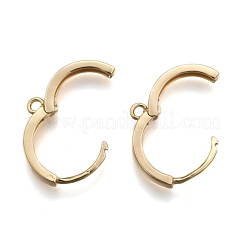 Brass Huggie Hoop Earring Findings&nbsp;KK-S350-069G