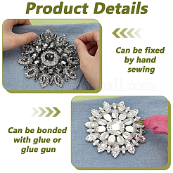 2Pcs Alloy Glass Rhinestone Cabochons&nbsp;FIND-FG0004-83S