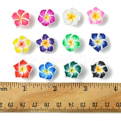 60Pcs 15 Colors Handmade Polymer Clay 3D Flower Plumeria Beads&nbsp;CLAY-FS0001-39