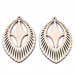 Undyed Natural Hollow Wooden Big Pendants&nbsp;LS-X-WOOD-N007-083