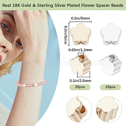 50Pcs 2 Colors Brass Beads&nbsp;KK-BBC0016-48