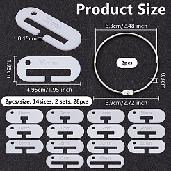 28Pcs Acrylic Band Weaving Width Gauge&nbsp;AJEW-OC0013-96A