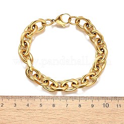 304 Stainless Steel Cable Chain Bracelets for Women&nbsp;BJEW-Q050-01D-G