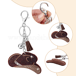 2Pcs 2 Styles PU & Rhinestone Keychains&nbsp;KEYC-GA0001-58
